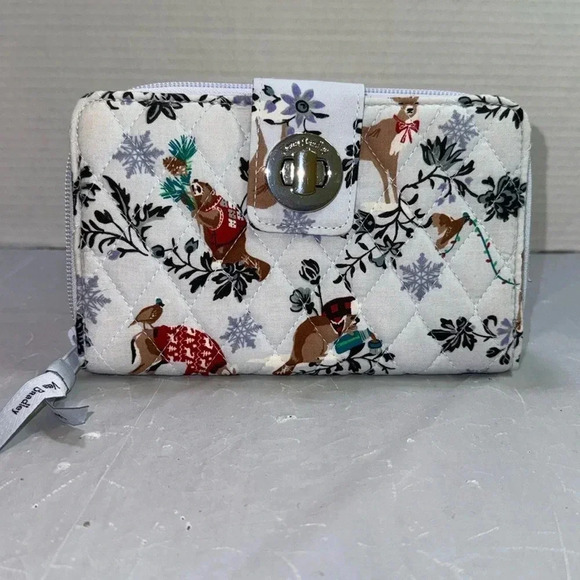 Vera Bradley Lisbon Medallion Turnlock Zip-around Clutch Wallet - Picture 1 of 9
